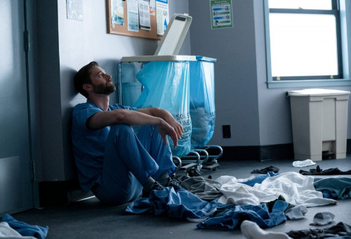 NEW AMSTERDAM -- "Death Begins in Radiology" Episode 314 -- Pictured: Ryan Eggold as Dr. Max Goodwin