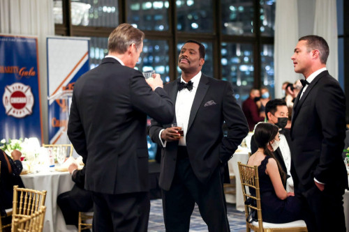 CHICAGO FIRE -- "Show of Force" Episode 1012 -- Pictured: (l-r) Eamonn Walker as Wallace Boden, Tayl