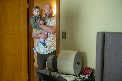 THIS IS US -- "Saturday in the Park" Episode 611 -- Pictured: (l-r) Baby Jack, Chris Sullivan as Tob