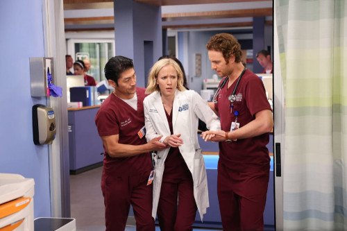CHICAGO MED -- "How Do You Begin to Count the Losses" Episode 801 -- Pictured: (l-r) Brian Tee as Et