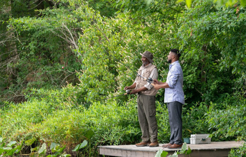 NEW AMSTERDAM -- "Hook, Line and Sinker" Episode 502 -- Pictured:(l-r) Jocko Sims as Dr. Floyd Reyno
