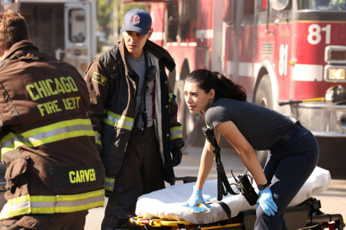 CHICAGO FIRE -- "Completely Shattered" Episode 1103 -- Pictured: (l-r) Alberto Rosende as Blake Gall
