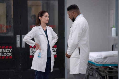 NEW AMSTERDAM -- "Better To Light A Candle" Episode 507 -- Pictured: (l-r) Janet Montgomery as Dr. L