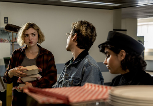 SCHOOL SPIRITS: Ghoul Intentions-  (L-R) Peyton List as Maddie, Nick Pugliese as Charley and Sarah Y