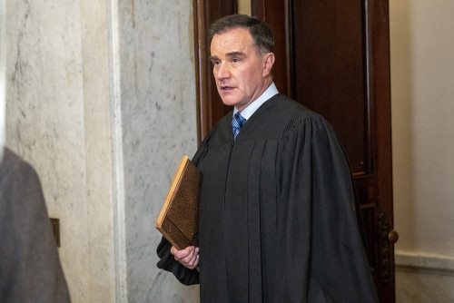 LAW & ORDER -- "Bias" Episode 22017 -- Pictured: Tim DeKay as Judge Raymer -- (Photo by: Scott Gries