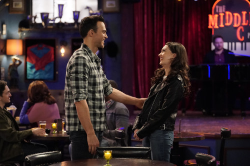 CALL ME KAT: L-R: Cheyenne Jackson and guest star Schuyler Helford, in the "Call Me Pretty Kitty" ep