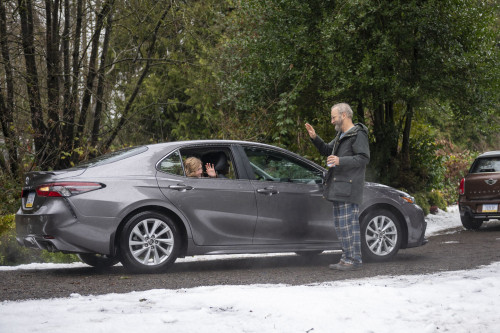 Mireille Enos as Lily and Bob Odenkirk as Hank in Lucky Hank (Season 1, Episode 7). Photo Credit: Se