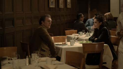 L- R Cliff Chamberlain as Stanley Forrest and Lizzy Caplan as Alex Forrest in Fatal Attraction episo